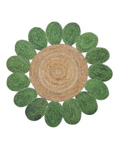 Circular rug, 100% sea grass, green/beige, Dia. 90 cm