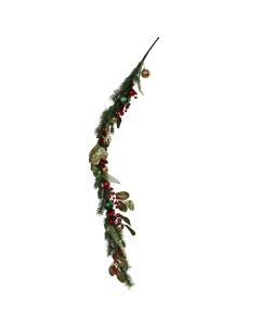 Christmas decorative string, PE, green with red/gold decoration