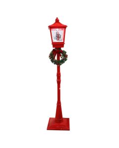 Christmas snow lantern, red with black, H184 cm