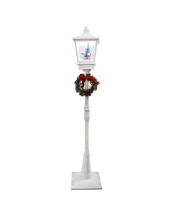 Christmas snow lantern, white with red, H184 cm