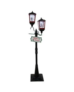Double Christmas snow lantern, black with red, H184 cm
