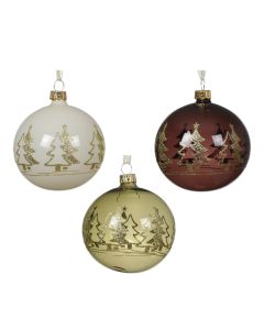 Sfere dekoruese, qelq, ngjyra te ndryshme, D8 cm