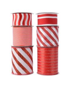 Decorative packaging tape, red and white color, L 2m, W9 cm