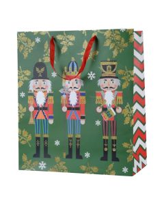 Gift bag with Christmas motifs, green color, L16xW42xH48 cm