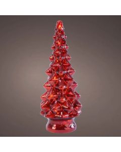 Small tree with Micro LED lighting, red color, D12xH24 cm, warm lighting