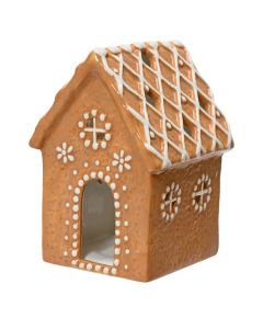 Candle holder, gingerbread house, ceramic, L12-W11.7-H11.5cm