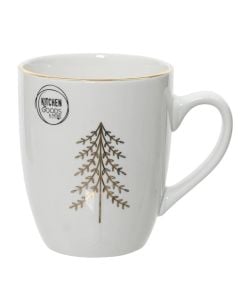 Teacup, Christmas motifs, white color, dia8.3-H10cm