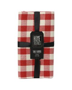 Runner dekorativ, motive Christmas, ngjyre e kuqe me te bardhe, L150-W30-H0.1cm