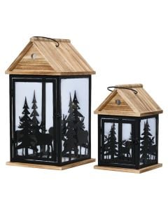 Mbajtese qiriri, motive Christmas, metalike, ngjyre e zeze, L21-W21-H40cm