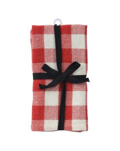 Christmas patterned napkins, cotton, red and white, L40-W40-H0.1cm