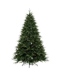 New Year Tree with LED lighting, Grandis fir, PE & PVC, green color, 240 cm, 1999 branches, 540 LED Bulbs