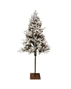 Peme dekoruese per festat e fundvitit, Nordic, PE & PVC, ngjyre jeshile me debore, 210 cm, 462 dege