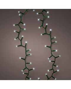 Decorative lighting string, LED, 200L, 10m, all flash, natural color, black cable, 3 m mains connection cable, supports 3 connections, IP44