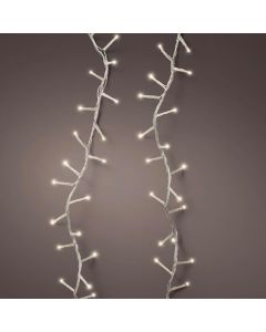 Decorative lighting string, LED, 1000L, 50m, static, natural color, transparent color cable, 3 m network connection cable, supports 3 connections, IP44