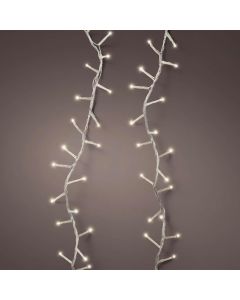 Decorative lighting string, LED, 1000L, 50m, static, warm color, transparent color cable, 3 m network connection cable, supports 3 connections, IP44