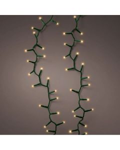 Decorative lighting string, LED, 1000L, 50m, 8 functions, warm color, black cable, 3 m mains connection cable, supports 3 connections, IP44