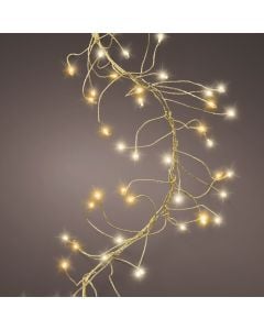 Decorative lighting strip, Micro LED, 960L, 6m, 8 functions, warm color, gold-colored cable, 3 m mains connection cable, IP44