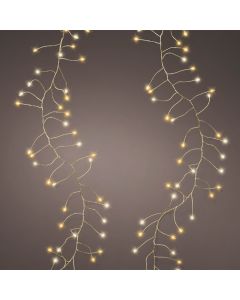 Decorative lighting strip, Micro LED, 960L, 12m, 8 functions, warm color, gold-colored cable, 3 m mains connection cable, IP44