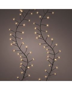 Decorative lighting strip, Micro LED, 960L, 12m, 8 functions, warm color, black cable, 3 m mains connection cable, IP44