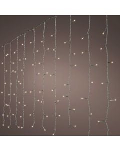 Ndricues perde, LED, 200L, 3.5x0.6m, statik, ngjyre e ngrohte, 3000 K, kabell ngjyre transparente, 3 m kabell lidhes me rrjetin, suporton 3 lidhje, IP44