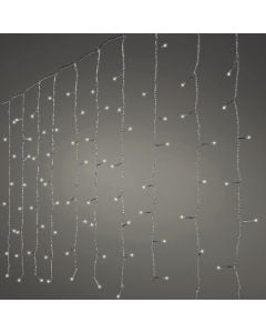 Ndricues perde, LED, 200L, 2x1m, statik, ngjyre e ftohte, 6400 K, kabell ngjyre transparente, 3 m kabell lidhes me rrjetin, suporton 3 lidhje, IP44