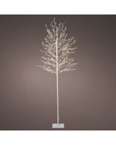 Christmas tree, Micro LED, 720L, H180 x D70 cm, static, warm color, white body, silver cable, IP44