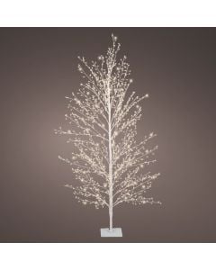 Christmas tree, Micro LED, 1350L, H150 x D60 cm, static, warm color, white body, silver cable, IP44