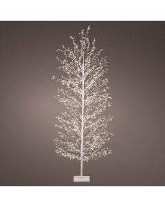 Christmas tree, Micro LED, 1350L, H180 x D70 cm, static, warm color, white body, silver cable, IP44