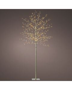 Christmas tree, Micro LED, 480L, H150 x D60 cm, static, warm color, gold body, silver cable, IP44