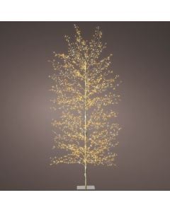Christmas tree, Micro LED, 1350L, H180 x D70 cm, static, warm color, gold body, silver cable, IP44
