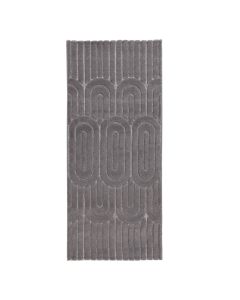 Rug Dolce, 100% polyester, grey/grey, 67x150 cm