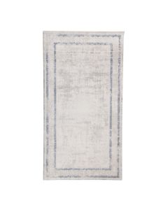 Rug Icon, 100% acrylic/polyester shrink, ivory/blue, 80x150 cm