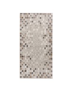 Rug Elit, shinny polyester, light grey, 80x150 cm