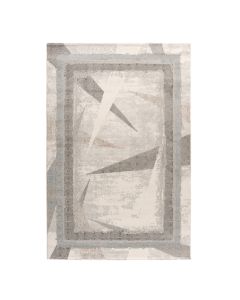 Carpet Elit, shinny polyester, cream/light blue, 160x230 cm