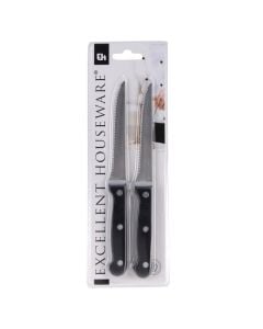 Set of steak knives (Pck 2), stainless steel, black, 27 cm
