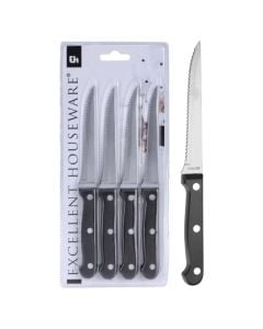 Set of steak knives (Pck 4), metal, black, 21 cm