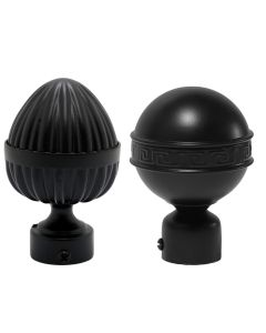 Metal finish for curtain rod, stainless steel, black, Dia. 28 mm