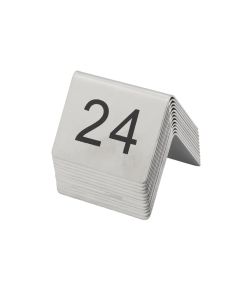 Table numbers 13-24, stainless steel, silver, 5x5 cm