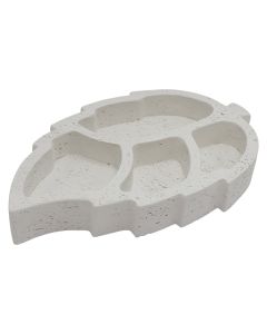 Plate for dried fruit, ceramic, beige, 31x19 cm