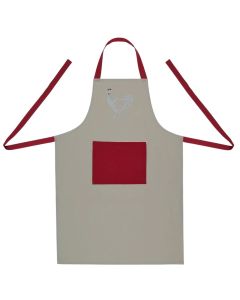Kitchen apron Nestor,  100% cotton, light grey, 60x90 cm