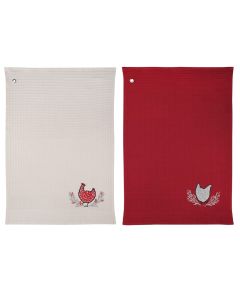 Kitchen towel Linette,  100% cotton, red, 50x70 cm