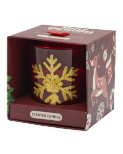 Decorative candle with Christmas motifs, 7x8 cm