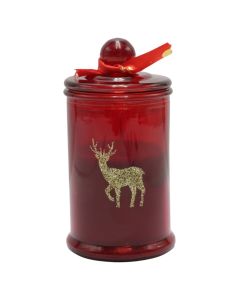 Christmas scented candle, green color, 6x11 cm