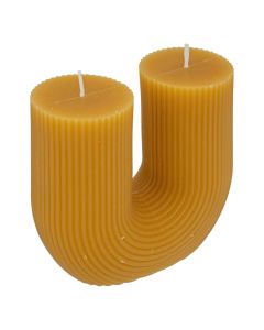 Qiri dekorativ, parafine, forme U, ngjyre mustard, L11xP5.1xH12 cm