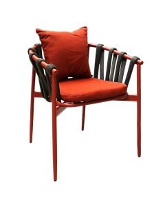 Karrige me krahe, Formosa, strukture vishnje, ulese vishnje, tekstil anthracit, 61x59xH73 cm