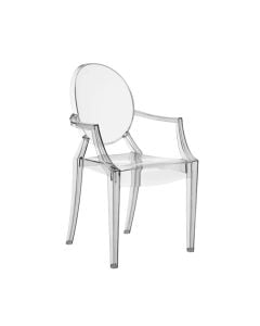 Event chair with arms, transparent color, 53.5x59xH92.5 cm