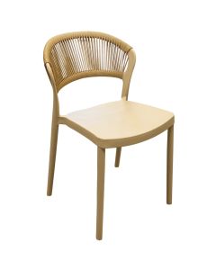 Outdoor chair, PP, PE weave, cappuccino color, 41.5x54xH80 cm
