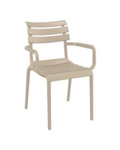 Outdoor armchair, PP, cappuccino, 42.5x55.5xH82 cm