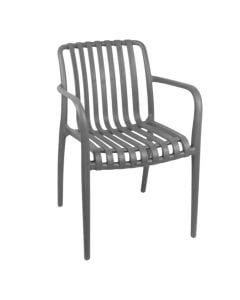 Outdoor armchair, PP, anthracite, 54x58.5x80.5 cm