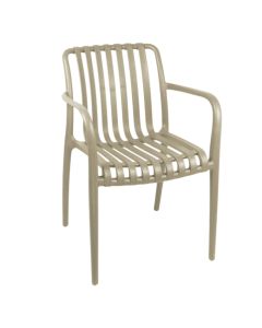 Outdoor armchair, PP, cappuccino, 54x58.5x80.5 cm